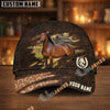 Unijames Personalized Horse Horseshoe Pattern Dark Brown Leather Style Cap (9 Breeds)
