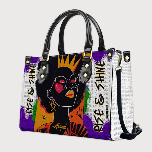 Handbags - Personalized “Rise & Shine” Christian Handbag for Women of Faith – Custom Bible Verse & Name - CABLTB01062425