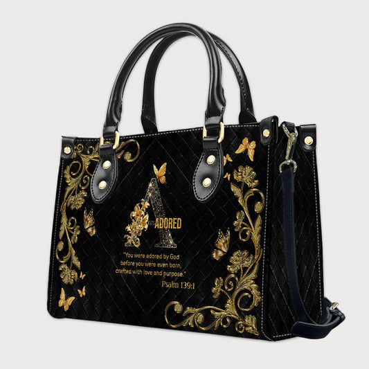 Handbags - Personalized Christian Handbag with Bible Verse – A to Z Alphabet Design – Your Letter, Your Verse, Your Faith – Inspirational Gift for Moms - CABLTB01062425