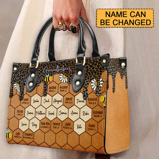 Personalized Leather Handbag – A Unique Christian Gift for Grandmothers - Christian Leather Handbag with Bible Verse – - CAB0132425