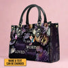 Customizable Leather Tote with Floral Design - 'Your Name' Personalized Bag by CABLTHB01150424.