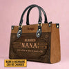 Personalized Leather Handbag - Customizable Blessed Nana Tote by CABLTHB01100424.