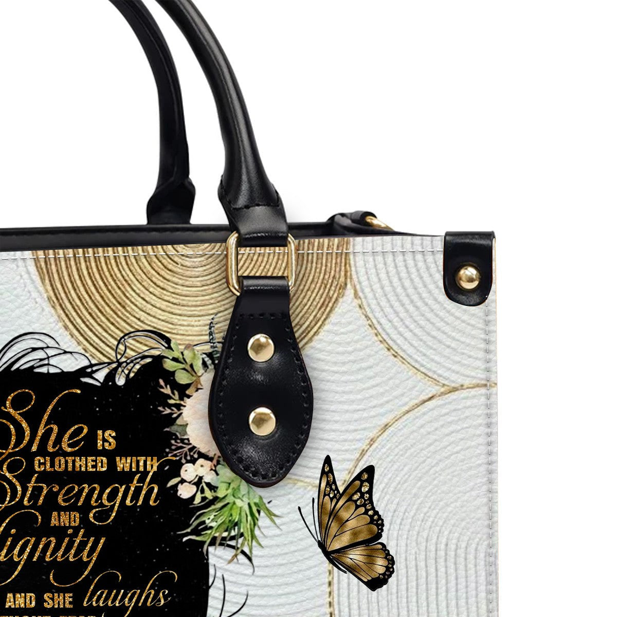 Personalized Christian Handbag – Proverbs 31:25 “Clothed in Strength and Dignity” – Custom Name Faith Tote Bag for Women