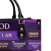 Personalized Christian Handbag – “God Says I Am” Scripture Tote Bag with Name Customization – Inspirational Bible Verse Purse for Women