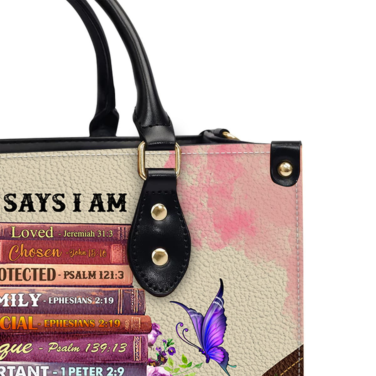 Personalized Scripture Leather Handbag by CABLTHB02080424.