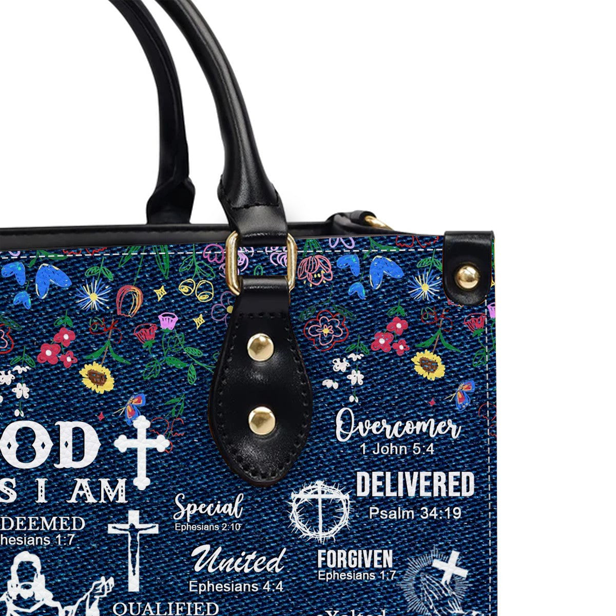 God Says I Am Leather Handbag, Personalized Bags, Gifts for Women, Christmas Gift, CABLTB01200625