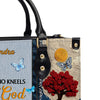 She Who Kneels Before God Romans 8 31, Embroidered Handbag Design, Monogram Leather Handbag, Gifts for Women, CABLTB014825