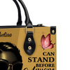 She Who Kneels Before GOD Can Stand Before Anyone, Personalized 'Irelina' Empowerment Leather Handbag - Stand Boldly | Custom Tote