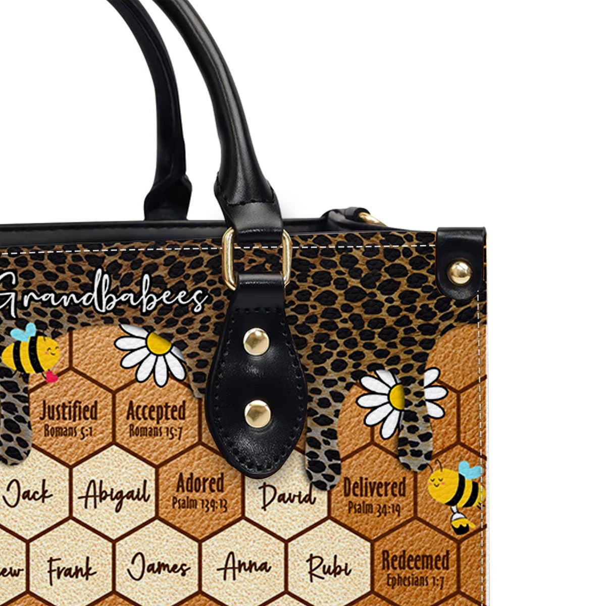 Personalized Leather Handbag – A Unique Christian Gift for Grandmothers - Christian Leather Handbag with Bible Verse – - CAB0132425