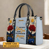 She Who Kneels Before God Romans 8 31, Embroidered Handbag Design, Monogram Leather Handbag, Gifts for Women, CABLTB014825