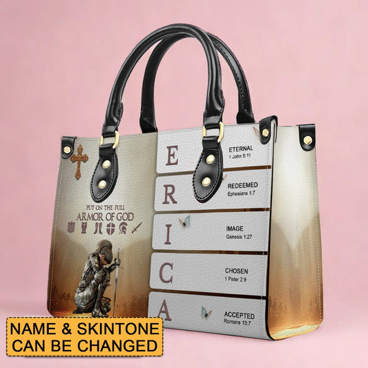  Uncover the sacred meaning of your name - Custom Name and Skintone - Personalized Leather Handbag - CABLTB01050325