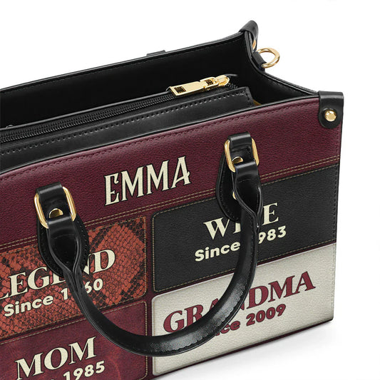 Custom Milestone Leather Handbag – with Personalized Patches - CABLTHB02090424.