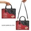 Personalized Red Leather Handbag with Custom Name & Bible Verse – Christian Gift