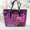 Personalized Christian Leather Handbag for Women – Bible Verse Floral Purse, Custom Name Religious Gift by