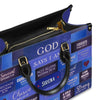 Customizable Luxury Leather Handbag - Personalized Elegance by - GOD Says I Am Blue Leather Handbag.