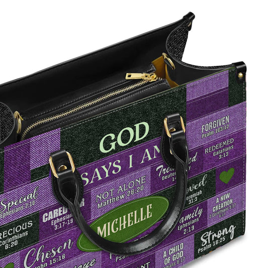 Customized Faith-Inspired Leather Handbag by CABLTHB01080424.
