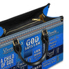 God Says I Am Leather Handbag Blue, Personalized Bags, Gifts for Women, Christmas Gift, CABLTB05240923.