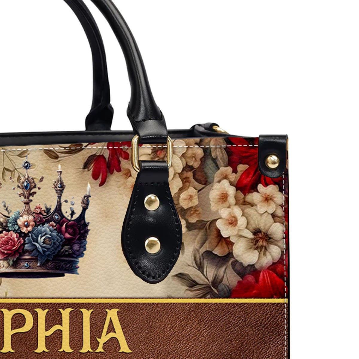 Custom Monogrammed Leather Handbag – Signature Elegance - CABLTHB01070424.
