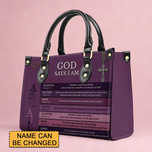 Handbag - Uncover the sacred meaning of your name - Personalized Leather Handbag, CABBBCV03030624.