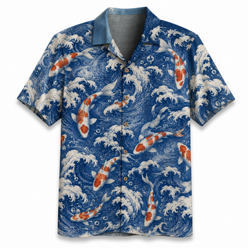 Japanese Koi Great Wave Hawaiian Shirt