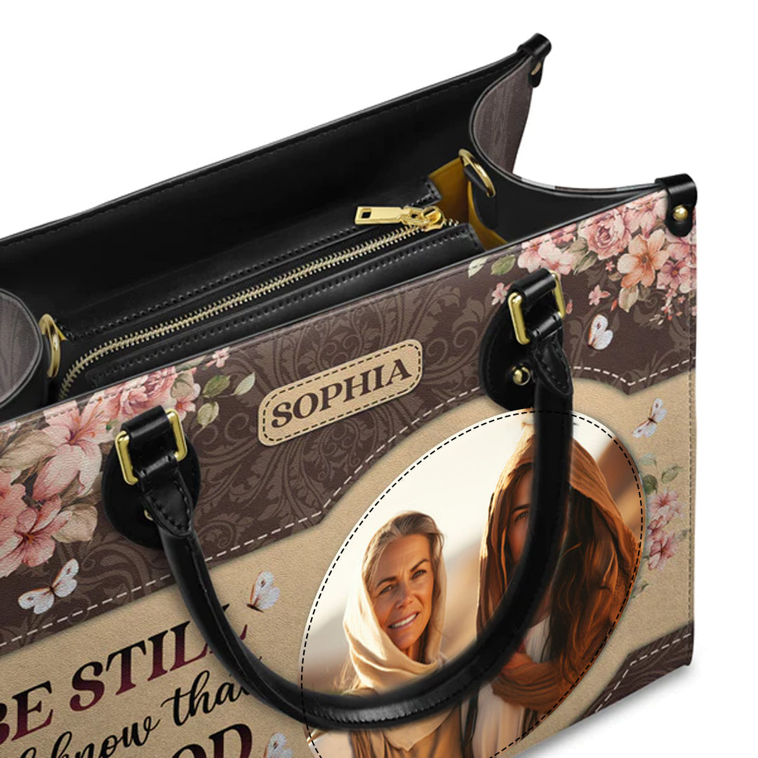 Be Still And Know That I Am God Psalm 46 10 Leather Handbag, Handbag Design, Personalized Leather Handbag, Gifts for Women, CABLTB02141223.