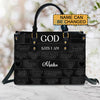 Personalized Faith Leather Tote - Custom Name Religious Leather Handbag - Christian Handbag.