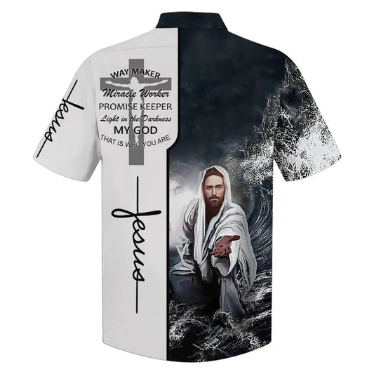 UniJames Christian Jesus Way Maker Miracle Worker Hawaiian Shirts - Christian Hawaiian Shirt - Jesus Hawaiian Shirts