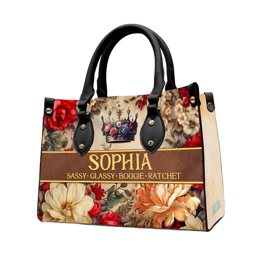 Custom Monogrammed Leather Handbag – Signature Elegance - CABLTHB01070424.