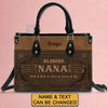 Personalized Leather Handbag - Customizable Blessed Nana Tote by CABLTHB01100424.