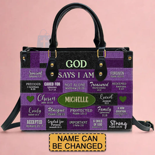 Customized Faith-Inspired Leather Handbag by CABLTHB01080424.