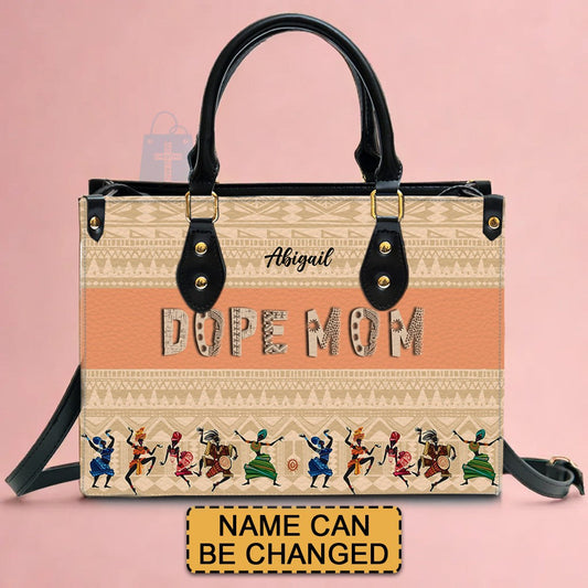  DOPE Mom - DOPE Grandma - Personalized Leather Handbag - CABLTB02121224