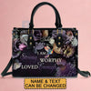 Customizable Leather Tote with Floral Design - 'Your Name' Personalized Bag by CABLTHB01150424.