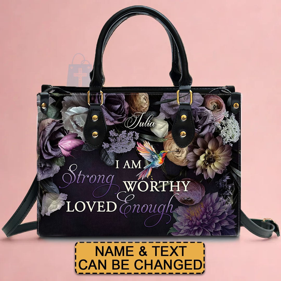 Customizable Leather Tote with Floral Design - 'Your Name' Personalized Bag by CABLTHB01150424.