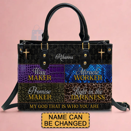 Personalized Leather Handbag - Way Maker - CABLTHB01240424.