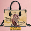 Personalized Leather Handbag - I Am Strong and Beautiful - CABLTHB01150524.