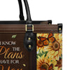 I Know The Plans I Have For You Jeremiah 29 11 Leather Handbag, Sunflower Butterfly Leather Handbag, Gifts for Women, CABLTB01241023.