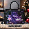 Blessed Is She Leather Handbag Blue, Personalized Bags, Gifts for Women, Christmas Gift, CABLTB04290923.