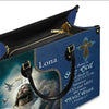 For There Is One God 1 Timothy 2:5 Leather Handbag Blue, Personalized Bags, Gifts for Women, Christmas Gift, CABLTB03290923.