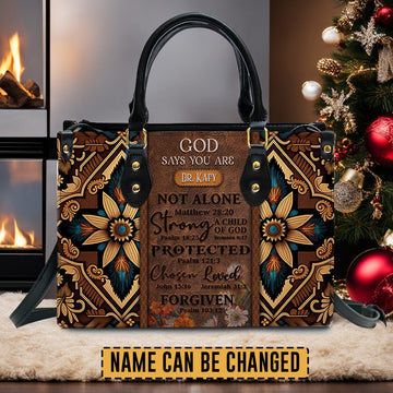 GOD Says You Are Leather Handbag, Southwest Native American embroidery Handbag, Gifts for Women, CABLTB02101023.