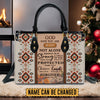 GOD Says You Are Leather Handbag, Vintage hand-woven southwest lacing design Leather Handbag, Gifts for Women, CABLTB01131023.