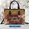 He Calls Me Beautiful One Leather Handbag, Butterfly Flower Leather Handbag, Design Handbag, Gifts for Women, CABLTB01031123.