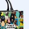 Proud Dog Mom' Pop Art Leather Handbag - CABLTHB08300324.