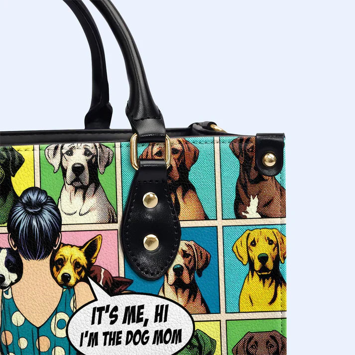 Proud Dog Mom' Pop Art Leather Handbag - CABLTHB08300324.