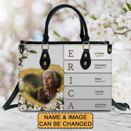 Handbags, Personalized Leather Handbags - Custom Name and Image – Uncover the sacred meaning of your name - Gifts for Women, CABLTB01020425