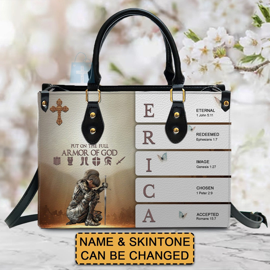  Uncover the sacred meaning of your name - Custom Name and Skintone - Personalized Leather Handbag - CABLTB01050325