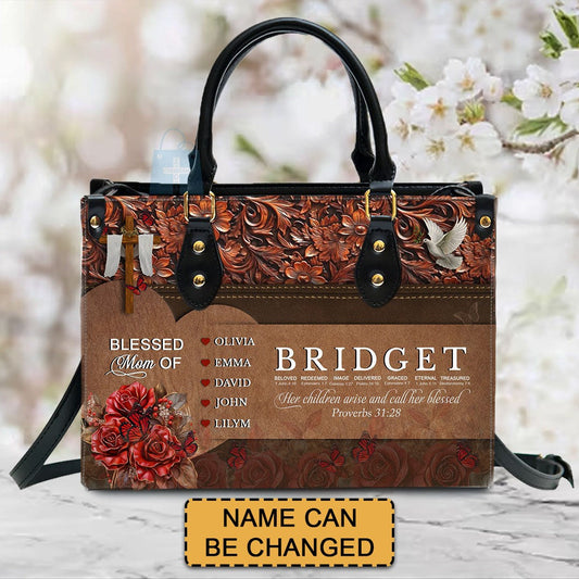 Personalized Leather Handbag – Uncover the sacred meaning of your name - The Perfect Gift for Christian Moms – - CAB014225