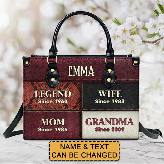 Custom Milestone Leather Handbag – with Personalized Patches - CABLTHB02090424.