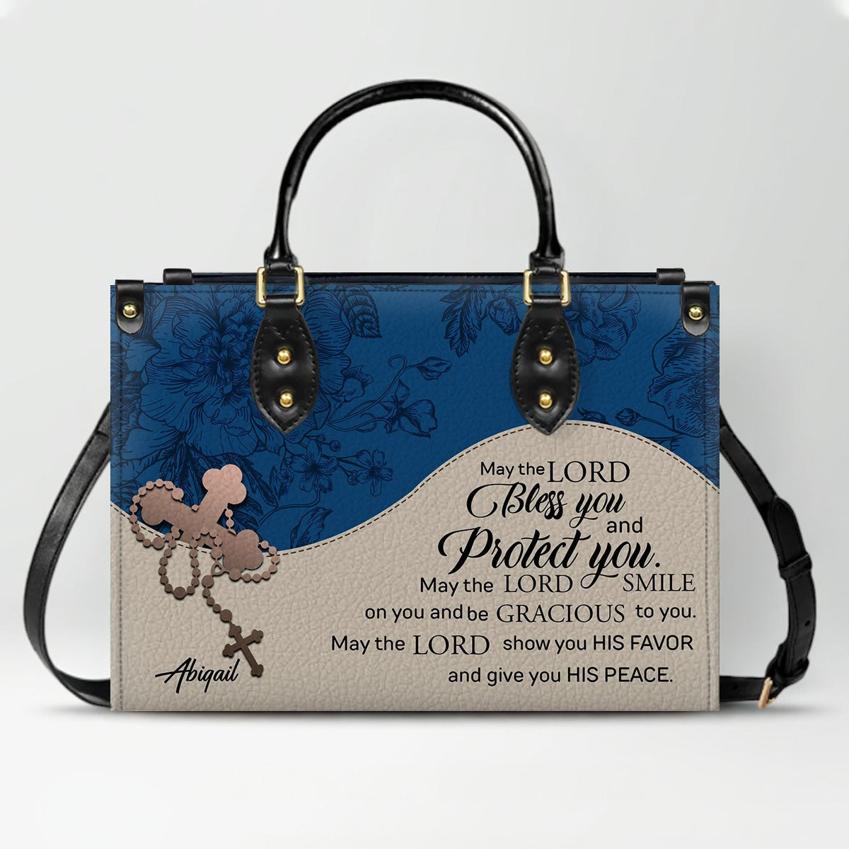 Custom Christian Leather Handbag – Personalized Name, Color & Bible Verse |