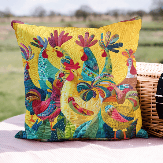 Colorful Cockcrow Quilted Pillow Case NCU0TH1199