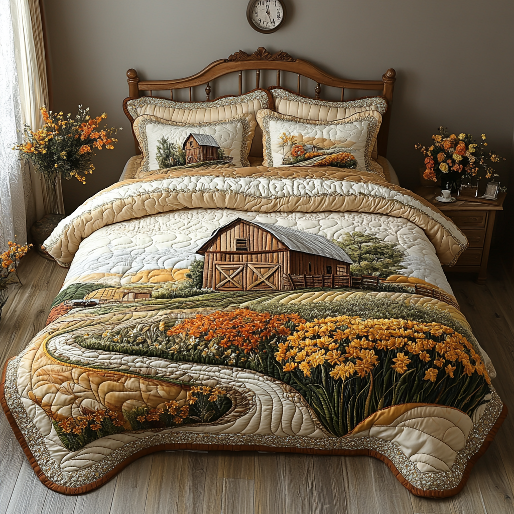 Country Acres 3-Piece Quilted Bedding Set NCU0DV4686